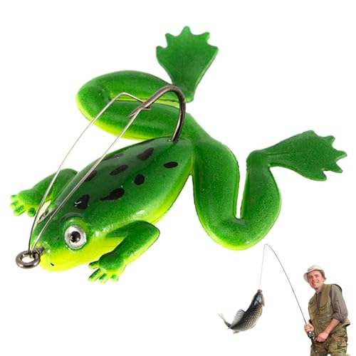 Köder Frösche – realistische Angelköder Topwater Frog Swimbait Frog Bait | Schwimmender Köder, weich, Kunstköder, Froschköder, für , Süßwasserbarschforelle von Générique