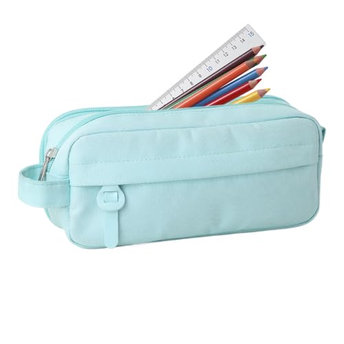 Stiftemäppchen Organizer, Bleistifttasche - Doppelschichtige Schreibwaren Tasche mit Fächern, ästhetisches Schulmaterial, Stiftetasche Organizer mit großer Kapazität, Seeblau, Se référer au von Générique