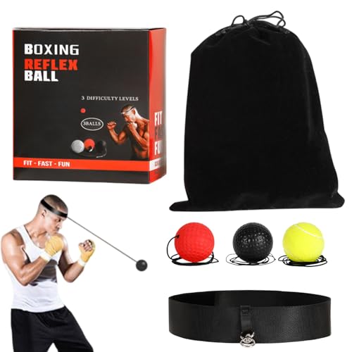 Stirnband für Boxreflexball, Boxball, Boxer-Ausrüstung | Boxreflexball, Reflexball, Reflexbälle mit verstellbarem Stirnband zur Verbesserung der Hand-Augen-Koordination, Schlaggeschwindigkeit von Générique