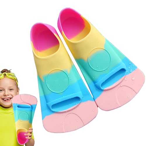 Swim Fins for Kids, Food-Grade Silikon Flippers, Professional Training Gear, 7. 87 Zoll Multi-Purpose Swimming Zubehör für Pools, Beaches und Outdoor Lakes von Générique