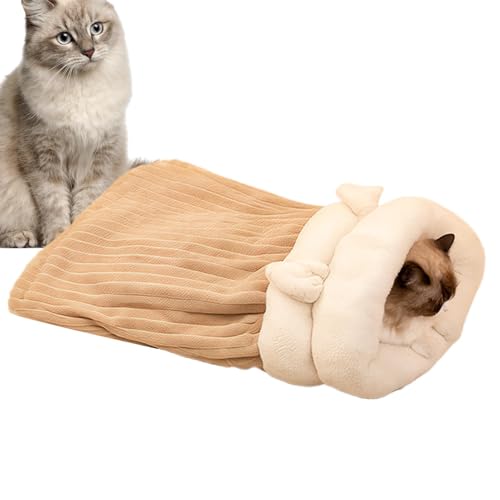 Warmer Schlafsack für Katzen, Katzenbett, warm, halbgeschlossen, große Tasche für Katzen, weiches und bequemes Plüsch, für Katzen und kleine Haustiere von Générique