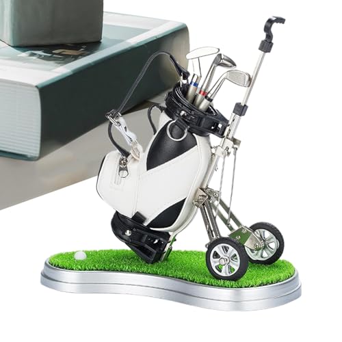 Weihnachtsgeschenke - Stifthalter für Golftasche, Miniatur-Golftasche mit Trolley | 3 Golfschläger-Stifte für einzigartige Golfgeschenke, Bürodekoration, Bürobedarf und Souvenirs von Générique