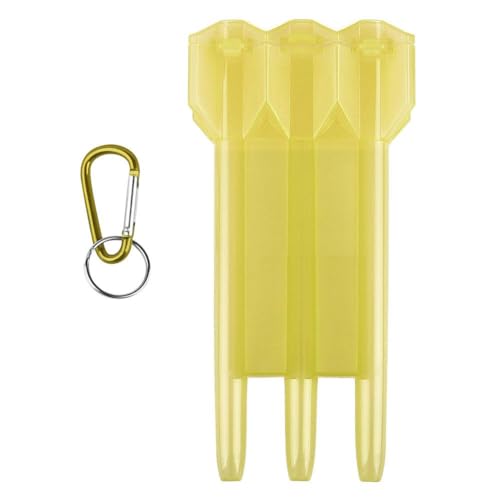 1 x tragbare transparente Dartbox für Darts, ABS, mit Schnalle, integrierte Box, für die meisten Dartpfeile, universal, geeignet für O0b0, gelb von Generisch