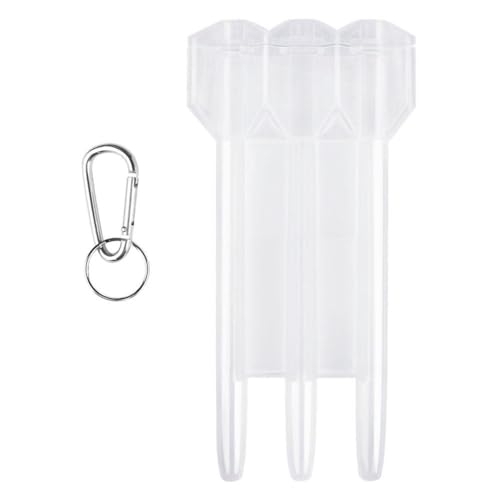 1 x tragbare transparente Dartbox für Darts, ABS, mit Schnalle, integrierte Box, für die meisten Dartpfeile, universal, geeignet für O0b0, weiß von Generisch
