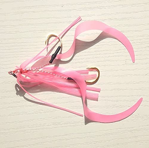 15# 10 stücke Snapper Silikon Rock Hilfshaken Jigging Haken Meer Angelhaken Jig Kopf Angelhaken Super stark(Pink) von Generisch