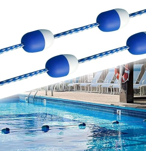 2 Stück kommerzielle extra lange Poolseile für Schwimmbäder, 19,8 m, Sicherheitsseil, Spurteiler für 6,1 m, 7,6 m, 5,5 m, 6,7 m, 4,9 m, 7,3 m, 9,1 m, 15,2 m Pools von Generisch