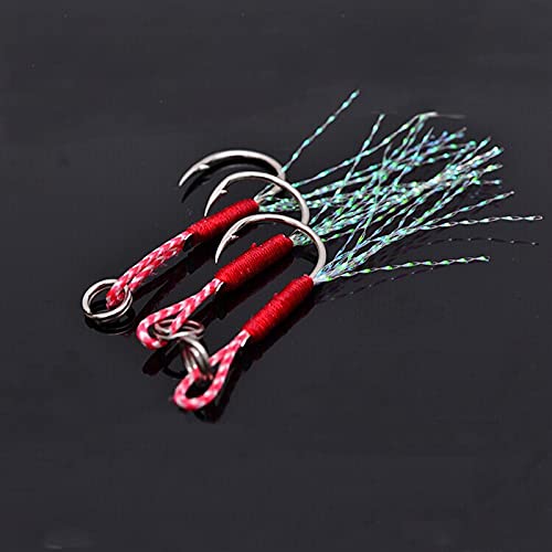 20 Teile/los Angelköder langsame Jigging Angeln Gussstiche Hilfshaken Barbed Single Jig Haken Gewindefeder Hoher Kohlenstoffstahl(Size 16) von Generisch