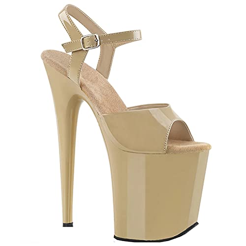 20 cm/7,87 Zoll Damen-Pumps mit offenem Zehenbereich, hoher Absatz, Stiletto-Absatz, Damen-Absätze, Peep-Slope-Absatz-Sandalen, sexy Pole-Dance-Striptease-Schuhe, Pumps für Party, Abschlussball, Club von Generisch