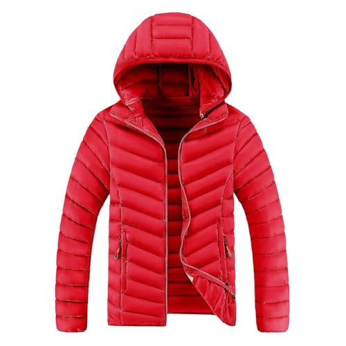 2024 Angebote Kinder,Daunenjacken,Puffer Jacke Herren Herren-Jacken Jacket Men Winter Steppjacke Übergangsjacke Männer Herbstjacke Pufferjacke 3 In 1 Schwarze Rot,XL von Generisch