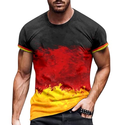 2024 Deutschland Em Trikot Herren Sommer Kurzarm T Shirt Mit Flagge Rundhals Fanartikel Fussball Lässig Shirt Oberteile Freizeit Sportshirt Auswärtstrikot Fan-Shirt Fußball Fan-Trikot Germany von Generisch