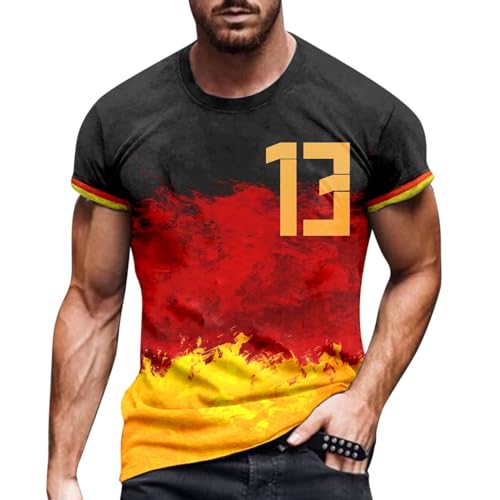 2024 Deutschland Em Trikot Herren Sommer Kurzarm T Shirt Mit Flagge Rundhals Fanartikel Fussball Lässig Shirt Oberteile Freizeit Sportshirt Auswärtstrikot Fan-Shirt Fußball Fan-Trikot Germany von Generisch