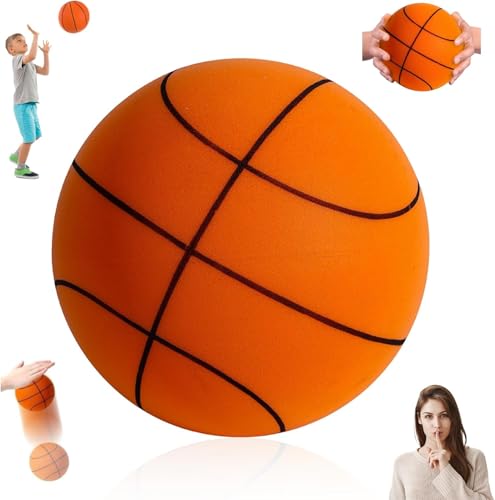 2025 Silent Basketball Lautloser Basketball Schaumstoff-Basketball Mute Ball Lautloser Basketball für Zuhause Unbeschichteter Trainings Basketball für Zuhause Geeignet Indoor (Gelb, 18CM) von Generisch