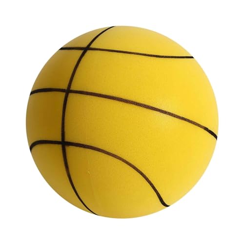 24cm Silent Basketball, Lautloser Basketball, Mute Ball Lautloser Basketball für Zuhause, Unbeschichteter Schaumstoffball, Für Zuhause Geeignet Verschiedene Indoor Aktivitäten (Gelb) von Generisch