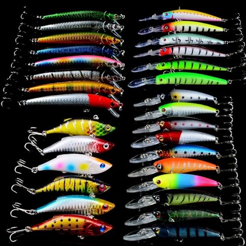 30 Teile/los Angeln Locken Gemischt 4 Modelle Oder 30 Farbe Minnow Köder Angelgerät VIB Köder Mix Angeln Köder von Generisch