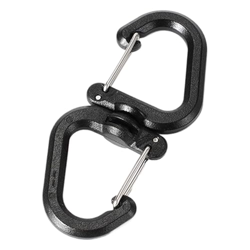 360 Rotierende Doppel Carabiner - Rotatable Outdoor S -Kettenhaken | Rucksack -Sperren -Clip -Haken | Schlüsselbund -Haken | Drehklammer Im Freien | Drehung Im Freien Für Rucksäcke Drehende Außenausrü von Generisch