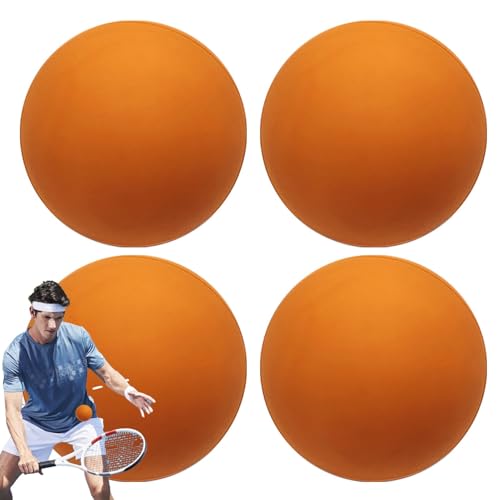 4 x hochelastische Gummi-Hüpfbälle, vielseitiger Squashball, Anfänger-Squashball, hohe Sichtbarkeit, Hobby-Spieler, Gummi-Hohlball, Squash-Baseball-Zubehör für Wettkampftraining von Generisch