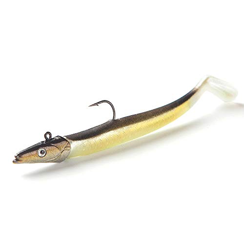 5 Teile/Paket 11 cm 10g Gewichte Jig Kopf Weicher Köder Künstliche Wobber Köder Sinking Jigging Meer Angeln Gefälschte Köder Jigging Köder(Yellow) von Generisch