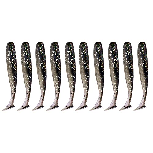 50 Teile/los 7cm 10cm Weicher Köder Shad Wobbler Silikon Köder Meer Wurm Swimbait Streamer Silikon Köder Spinnerbait(Blue,50pcs 10 cm) von Generisch