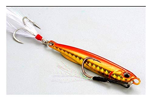 6 Teile/los Metall Köder Jigging Fischerei Locken 10g/15g/20g/25g Salzwasser Angeln wobbler Streifen Köder Jigs Leurre Peche(Yellow,45mm 10g) von Generisch