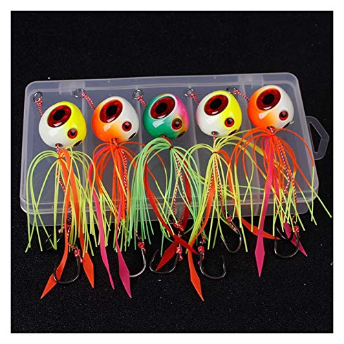 60g 100g 120g 150g 200g Slider Jig Lockstoff Gummi Red Snapper Seefischerei Köderboot(80g x 5 pcs B) von Generisch