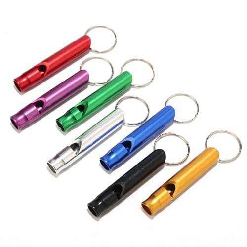 7 Stück Aluminium Trillerpfeife, Signalpfeife Trillerpfeife Laut Notfall Notfallpfeife Mit Schlüsselanhänger Aluminiumpfeifen Notfallpfeife Whistle Hundepfeife Outdoor Survival (zufällige Farbe) von Generisch