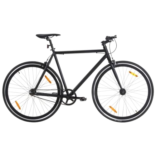 700c 59cm Fixed Gear Fahrrad Schwarz und Blau Fahrräder - Leichtes Single Speed Road Pendler Fahrrad mit Flip-Flop Hub für Urban Riding von Generisch