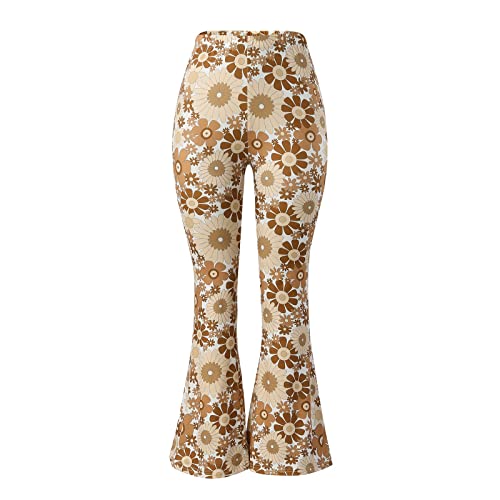 70er Jahre Schlaghose Für Damen Bootcut High Waisted Yoga Pants Hippie Water Ripple Print Kleidung Disco Kostüm Yogahose Leggings Braun XL 70er Jahre Schlaghose Für Damen Bootcut High Waisted Yoga Pants Hippie Water Ripple Print Kleidung Disco Kostüm Yogahose Leggings Braun XL von Generisch