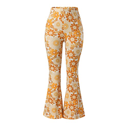 70er Jahre Schlaghose Für Damen Bootcut High Waisted Yoga Pants Hippie Water Ripple Print Kleidung Disco Kostüm Yogahose Leggings Gelb L 70er Jahre Schlaghose Für Damen Bootcut High Waisted Yoga Pants Hippie Water Ripple Print Kleidung Disco Kostüm Yogahose Leggings Gelb L von Generisch