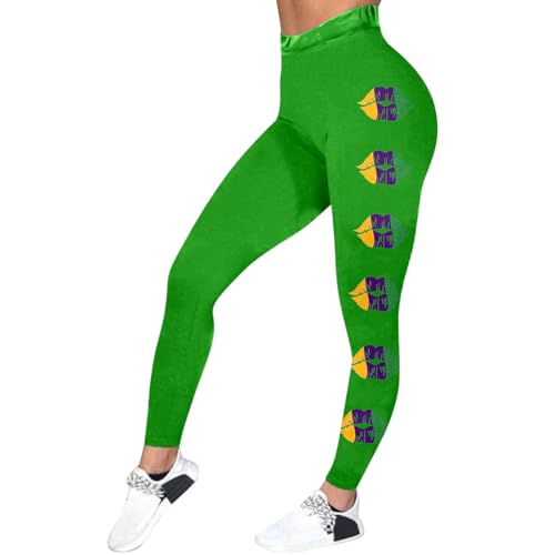 80er Jahre Outfit Damen 80er Disco Outfit Bonbonfarben Sporthose High Waist Leggings Unisex Jogginghose 90er Tanz Yoga Hosen Stretch Freizeithose Lustige Sport Leggings Glänzende Jeggings von Generisch