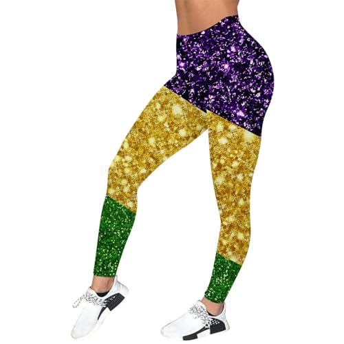 80er Jahre Outfit Damen Bonbonfarben Leggings High Waist Sport Leggings Karneval Freizeithose Mädchen Strumpfhose Baumwolle Laufhose 80er Tanz Yoga Hosen Mottoparty Yogahose Fasching Jogginghose von Generisch