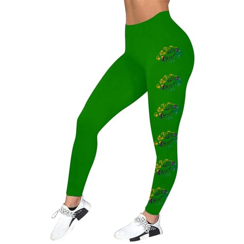 80er Jahre Outfit Damen Regenbogen Radlerhose High Waist Jeggings Baumwolle Sport Leggings Ballett Laufhose Thermo Sporthose Glänzende Yogahose Karneval Disco Outfit 80er Kostüm von Generisch