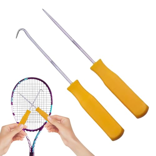 AWL für Tennis, Badminton -String -Hook - Schlägerkegelfäden -Haken - String Assistance Puller Racquet Hook, Handwerkzeugschläger, gerade Awl für Tennis, Badminton & Squash von Generisch