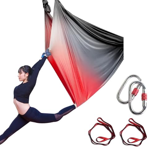 Aerial Yogatuch, Yoga Vertikaltuch, Bequeme Schaukeltuch Aus Nylon Mit Hardware, Nylon-Aerial-Yoga-Hängematte, Yogatuch Zum Aufhängen, Aerial-Seide Für Erwachsene Für Akrobatisches Fliege(Verlaufsfarb von Generisch