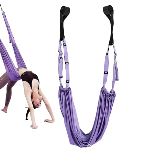 Aerial Yogatuch | Yogatuch Zum Aufhängen | Yogagurt Beinstretcher Stretching Band | Aerial Yoga Hängematte | Yogagurt Pilates Zubehör für Yoga Ballett Pilates Gymnastik Flexibilität von Generisch