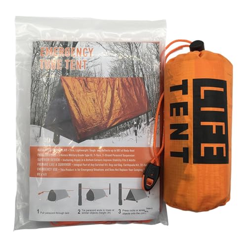 All-weather Survival Tent | Storm Shelter Tent | Survival Gear Shelter | Tornado Shelter Tent | Camping Survival Tent Versatile Survival Shelter PE Aluminum Plated Film For Camping Hiking Men Women von Generisch