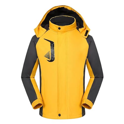 Angebote Damen，Skijacke Damen wasserdichte Winddichte Funktionsjacke Mit Kapuze Warm GefüTtert Hardshelljacke üBergangsjacke Damen Winterjacke Teenager MäDchen Gelb，XL von Generisch