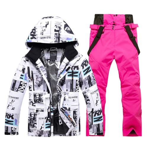 Angebote Des Tages Heute Blitzangebote, Skianzug Herren 2 Teilig Set Winter Skibekleidung Wasserdicht Schneeanzug Thermo Overall Warm Ski Anzug Thermoanzug Langlaufski Set Snowboard Set Snowboardjacke von Generisch