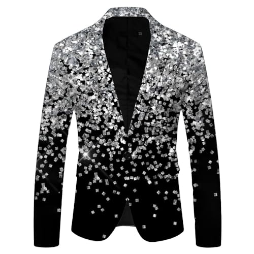 Angebote des Tages Heute, Glitzer Anzug Herren Pailletten Blazer - Jacke Freizeit Stylish Anzugjacken Party Outfit Herrenanzug Jackets Anzugjacke Für Hochzeit Business von Generisch