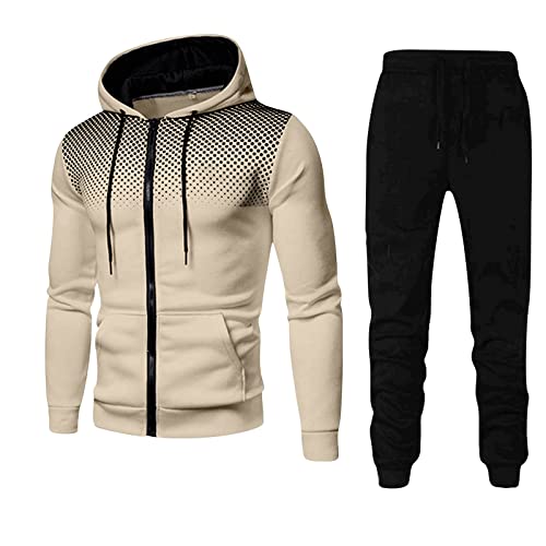 Angebote des Tages Heute, Sportanzug Herren Jogginghose Jogginganzug - 2-Teilig Set Gym Hausanzug Y2k Baumwolle Langarm Hausanzug, Freizeitanzug, Sportanzug, Tracksuit, Sportbekleidung von Generisch