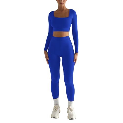 Angebote des Tages Heute, Workout Set Damen 2 Teiler Sportkleidung - Jogginganzug Gym Sommer Outfit Sexy Fitness Scrunch Activewear-Sets Zweiteiler Sport Sportset Oberteile Shorts Yoga Sets von Generisch