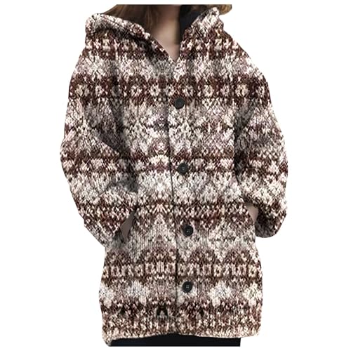 Angebote des Tages Heute Blitzangebote, Weihnachtsstrickjacke Damen Norweger Grobstrick Weihnachtssweater Bunt Wintermantel Christmas Pullover Cardigan Sweater Weihnachtsjacke Weihnachtskostüm Lang von Generisch