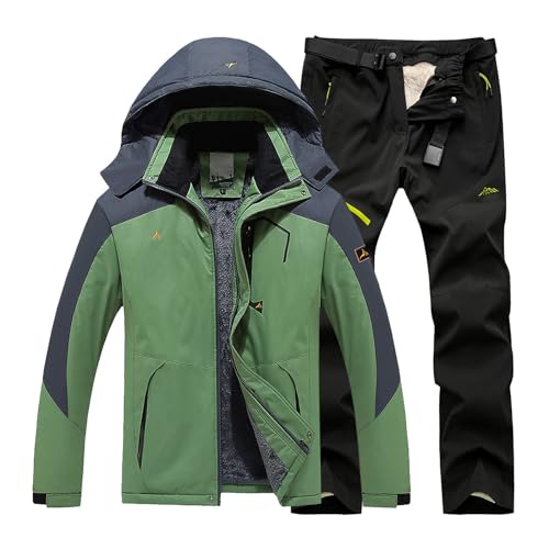 Angebote des Tages Heute Deal, Skianzug Herren 2 Teilig Set Winter Thermoanzug Wasserdicht Skibekleidung Snowboardjacke Warm Ski Anzug Thermo Overall Snowboard Set Schneeanzug Langlaufski Set von Generisch