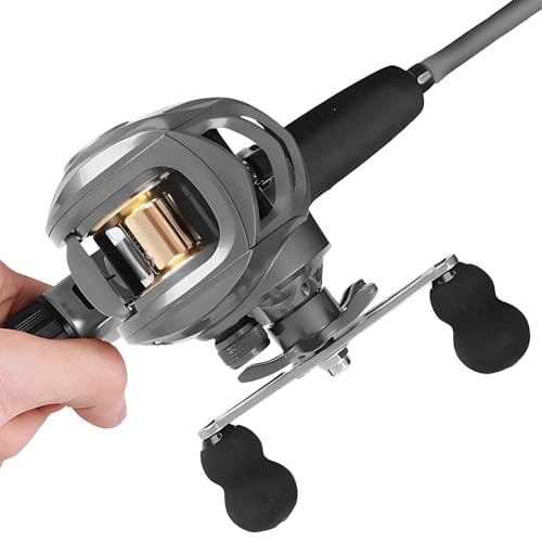 Angel-Kombination, Angelruten- und Rollen-Kombination | Salt Freshwater Spin Reels Reel Combos Köder-Set | Glatte Angelrolle, Baitcast-Rollen-Kombination aus Kohlefaser für Einsteiger, Angelausrüstung von Generisch