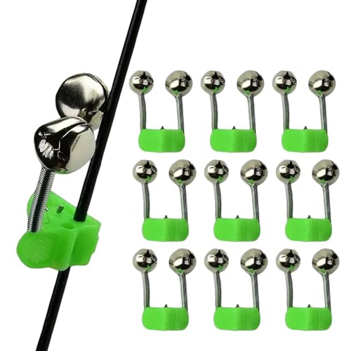 Angelglocken – Angelglocken-Clips, Outdoor-Angelglocken, 10 x Outdoor-Angelglocken-Clip-Set, Nachtangeln, Bissanzeiger, Anzeigen für Ruten, Angelruten, Glocken für Nachtangeln von Generisch