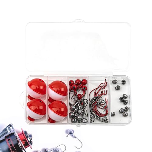 Angelköder-Rigs-Kits, Angel-Tackle-Box-Kit | 46x/Set Angelausrüstung - Angelköder-Köderausrüstungsausrüstungsset, Angelausrüstungs-Tackle-Box, vielseitiges Angelzubehör von Generisch