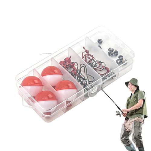 Angelköder-Rigs-Kits, Angel-Tackle-Box-Kit | 46x/Set Angelausrüstung Tackle Box,Angelausrüstungs-Tackle-Box, Angelköder-Köderausrüstungsausrüstungsset, vielseitiges Angelzubehör für Süßwasser von Generisch