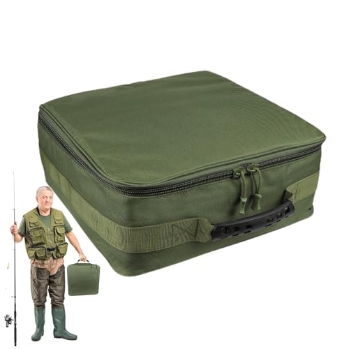 Angelrollen-Etui, Angel-Organizer, 20,5 l, Ausrüstungs-Organizer, wasserabweisend, doppelte Reißverschlüsse, leichte Aufbewahrung für Ausrüstung zum Angeln, armee-grün, Refer to description, Unisex von Generisch