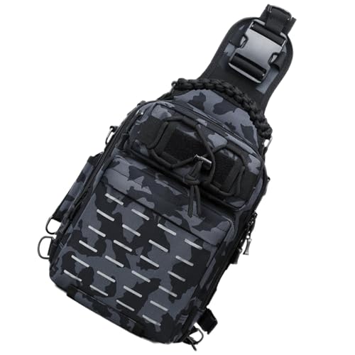 Angelrucksack mit Rutenhalter | Große Kapazität Tackle Aufbewahrungstasche Angeltasche | Tragbare Angeltasche Outdoor Angeln Tasche für Angeln Wandern Camping, grau, Refer to description, Unisex von Generisch