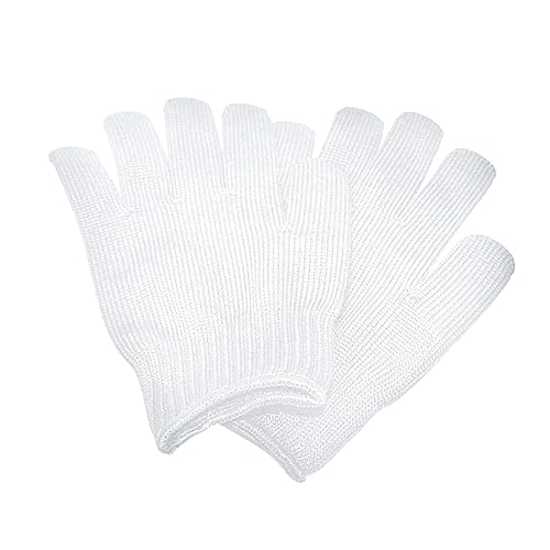 Anti-Schnitt-Handschuhe, Schutzhandschuhe aus Stahl, Stufe fünf, Anti-Schnitt-Wanderhandschuhe für den Außenbereich, verdickte Anti-Schnitt-Handschuhe Wintercamping Ausrüstung (White, One Size) von Generisch