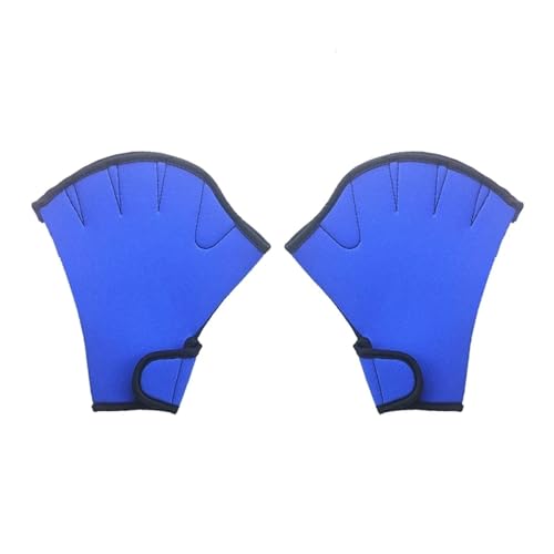 Aquatic Fitness Wasserresistente Neoprenanzug-Handschuhe zum Schnorcheln, Schwimmen, Tauchen, fingerlose Schwimmhandschuhe für Paddeltraining (Blau, L) von Generisch